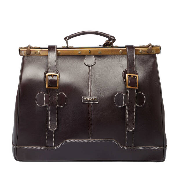 Kahverengi Deri Unisex Seyahat Çantası - S1SC00002509-A98 - Tergan