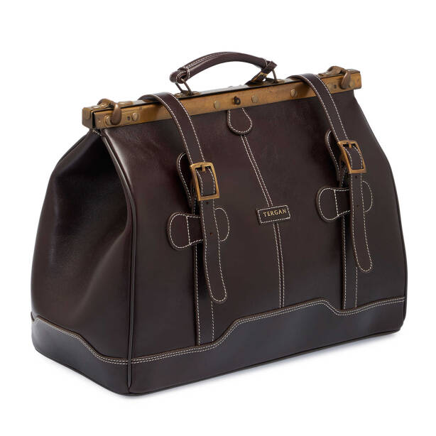 Kahverengi Deri Unisex Seyahat Çantası - S1SC00002509-A98 - Tergan