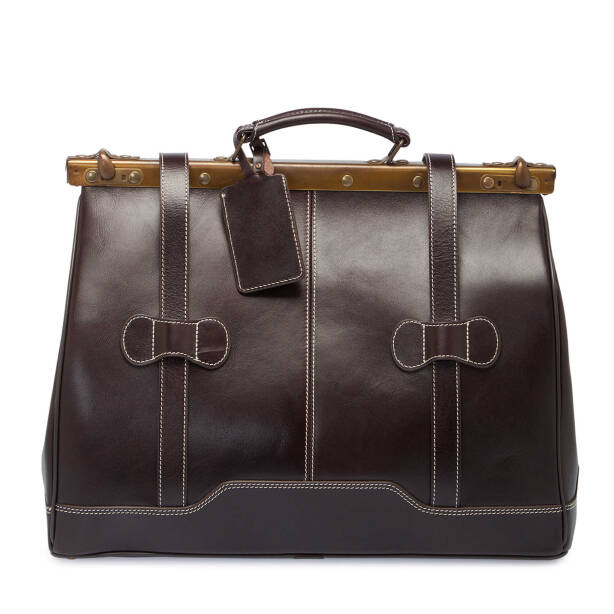 Kahverengi Deri Unisex Seyahat Çantası - S1SC00002509-A98 - Tergan