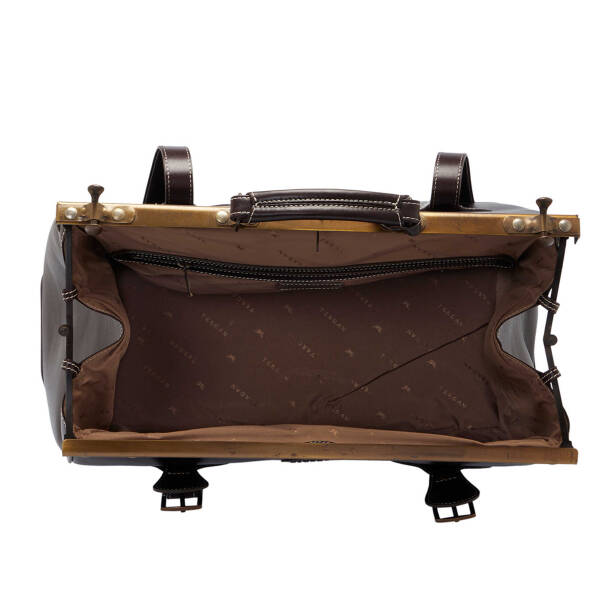 Kahverengi Deri Unisex Seyahat Çantası - S1SC00002509-A98 - Tergan