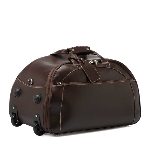 Kahverengi Deri Unisex Seyahat Çantası - S1SC00002566-A98 - 2