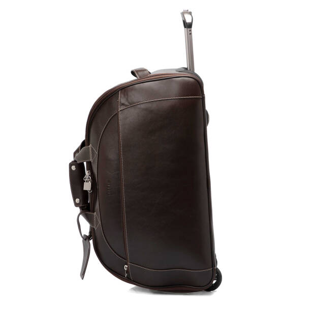 Kahverengi Deri Unisex Seyahat Çantası - S1SC00002566-A98 - 3