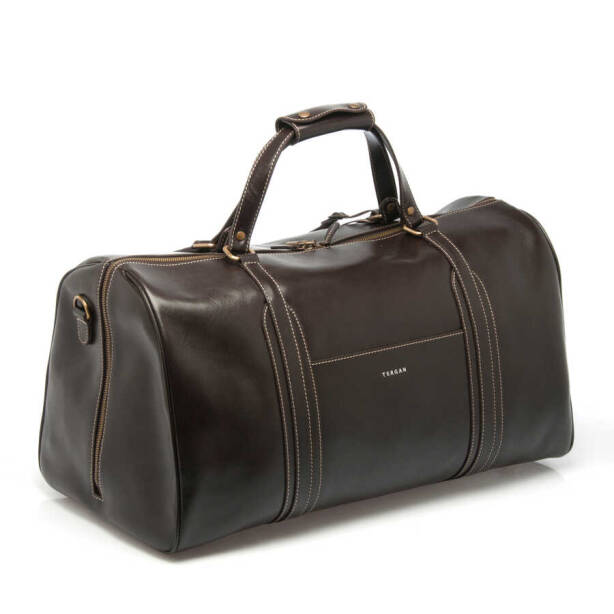 Kahverengi Deri Unisex Seyahat Çantası - S1SC00002573-A98 - 2