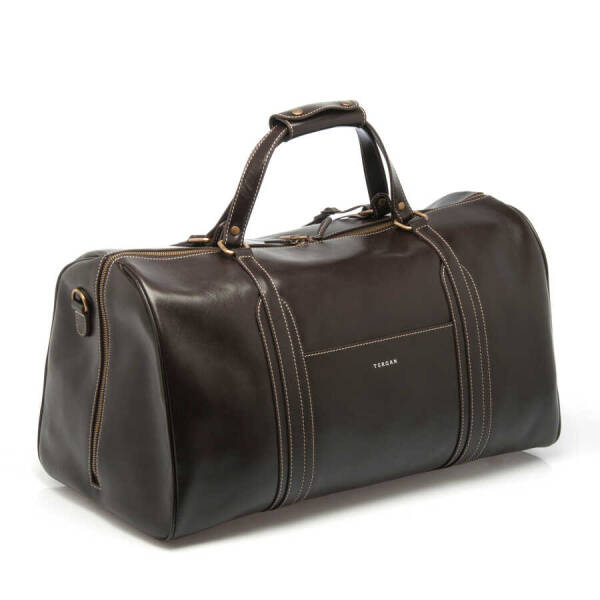 Kahverengi Deri Unisex Seyahat Çantası - S1SC00002573-A98 - 2