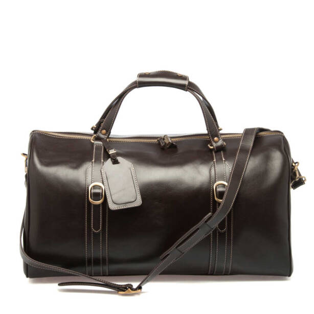 Kahverengi Deri Unisex Seyahat Çantası - S1SC00002573-A98 - 3