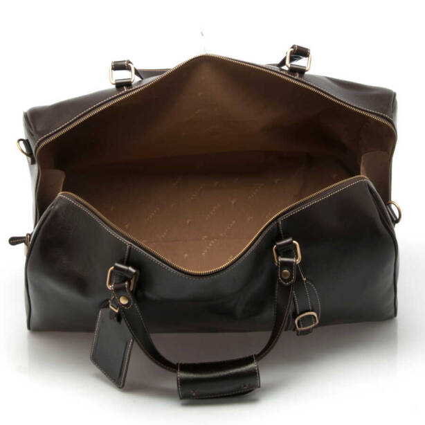 Kahverengi Deri Unisex Seyahat Çantası - S1SC00002573-A98 - 4