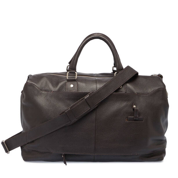 Kahverengi Deri Unisex Seyahat Çantası - S1SC00021264-A42 - Tergan