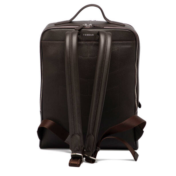 Kahverengi Deri Unisex Sırt Çantası - S1SR00021454-A42 - Tergan