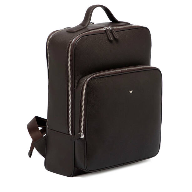 Kahverengi Hakiki Deri Unisex Sırt Çantası - S1SR00021454-A42 - Tergan