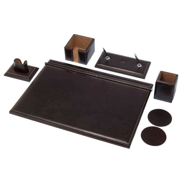 Kahverengi Deri Unisex Sümen Takımı - S1SU00004533-A98 - 2