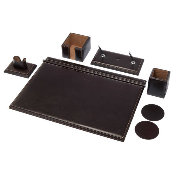 Kahverengi Deri Unisex Sümen Takımı - S1SU00004533-A98 - 2