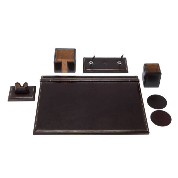 Kahverengi Deri Unisex Sümen Takımı - S1SU00004533-A98 - 1