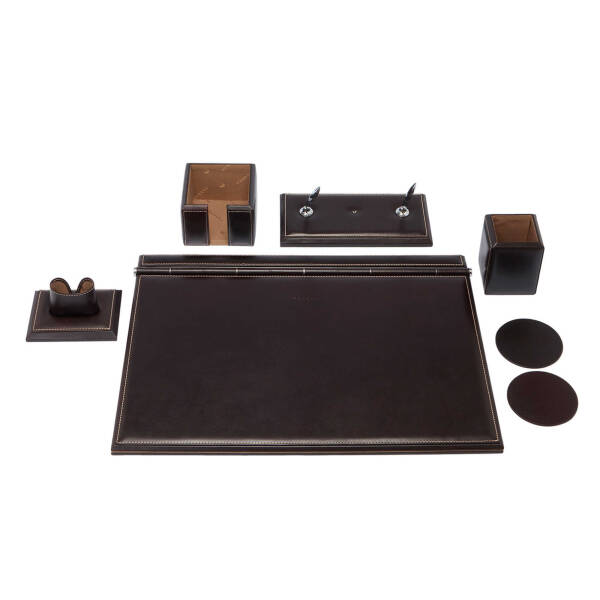 Kahverengi Deri Unisex Sümen Takımı - S1SU00004533-A98 - 1