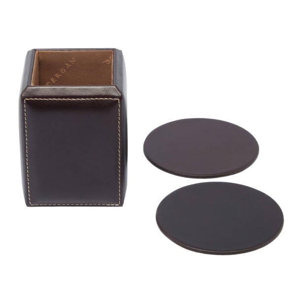 Kahverengi Deri Unisex Sümen Takımı - S1SU00004533-A98 - 4