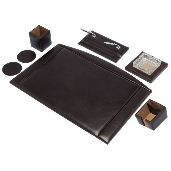 Kahverengi Deri Unisex Sümen Takımı - S1SU00004754-A98 - 2