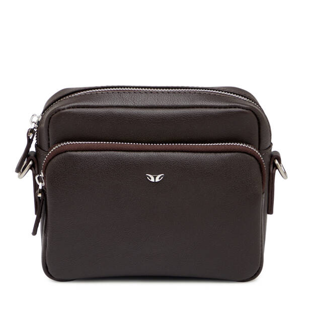 Kahverengi Hakiki Deri Erkek Çapraz Askılı Çanta - S1AC00021542-A87 