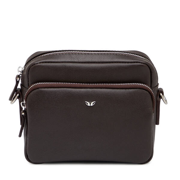 Kahverengi Hakiki Deri Erkek Çapraz Askılı Çanta - S1AC00021542-A87 - 1