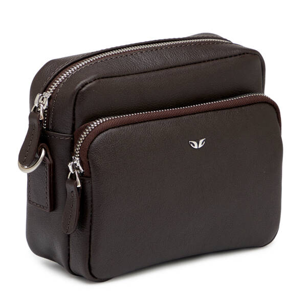 Kahverengi Hakiki Deri Erkek Çapraz Askılı Çanta - S1AC00021542-A87 - 2