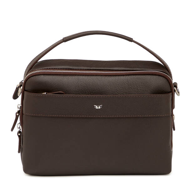 Kahverengi Hakiki Deri Erkek Çapraz Askılı Çanta - S1AC00021545-A87 