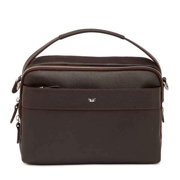 Kahverengi Hakiki Deri Erkek Çapraz Askılı Çanta - S1AC00021545-A87 - 1