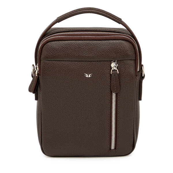 Kahverengi Hakiki Deri Erkek Çapraz Askılı Çanta - S1AC00021551-A7P - 1