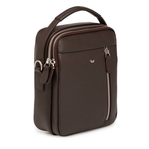 Kahverengi Hakiki Deri Erkek Çapraz Askılı Çanta - S1AC00021551-A7P - 2