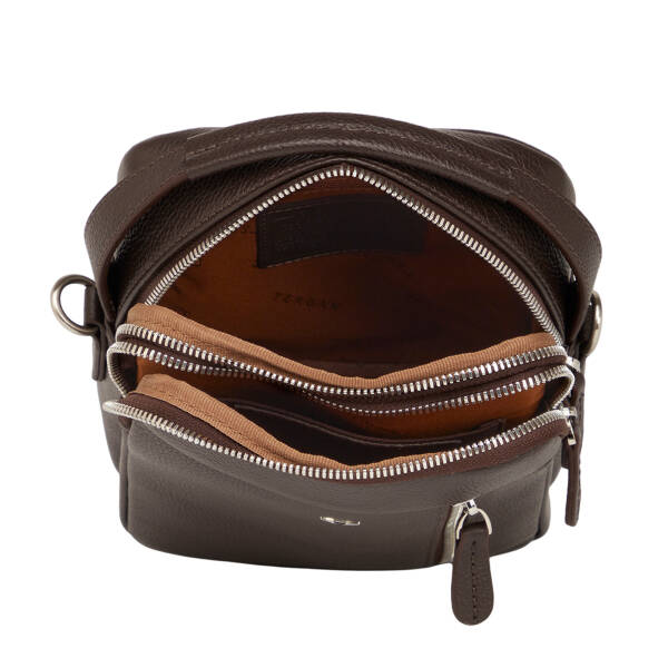 Kahverengi Hakiki Deri Erkek Çapraz Askılı Çanta - S1AC00021551-A7P - 4