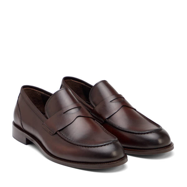 Kahverengi Hakiki Deri Erkek Klasik Ayakkabı - E26I1AY57676-B90 - 2