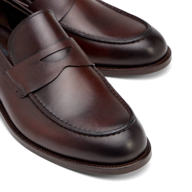 Kahverengi Hakiki Deri Erkek Klasik Ayakkabı - E26I1AY57676-B90 - 3