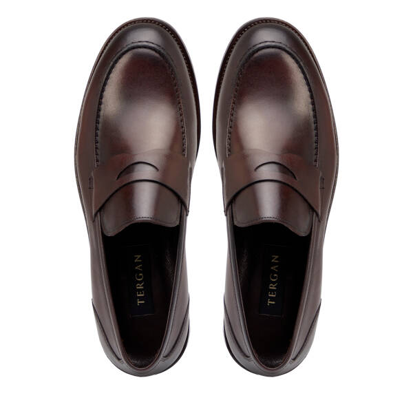 Kahverengi Hakiki Deri Erkek Klasik Ayakkabı - E26I1AY57676-B90 - 5