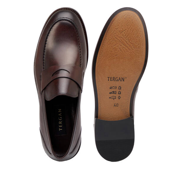 Kahverengi Hakiki Deri Erkek Klasik Ayakkabı - E26I1AY57676-B90 - 6