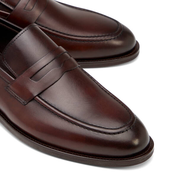 Kahverengi Hakiki Deri Erkek Klasik Ayakkabı - E26I1AY57680-B90 - 3