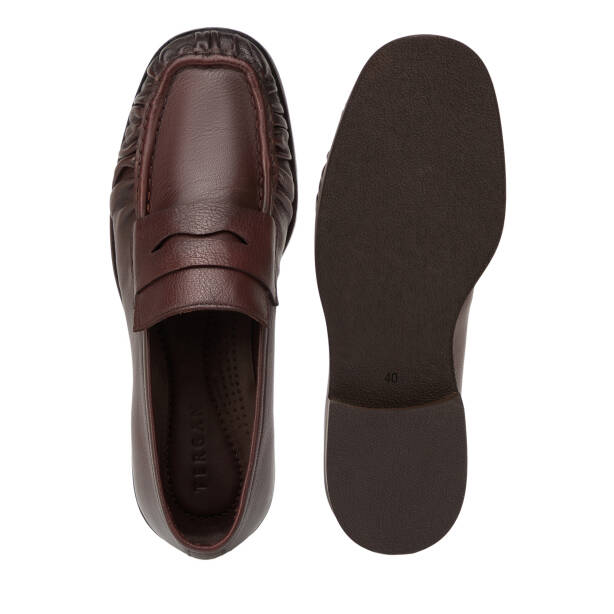 Kahverengi Hakiki Deri Erkek Loafer - E26I1AY57713-A24 - 6