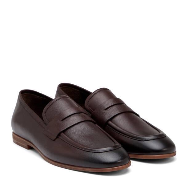 Kahverengi Hakiki Deri Erkek Loafer - E26I1AY57718-A24 - 2