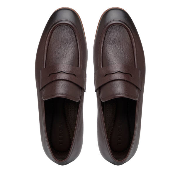 Kahverengi Hakiki Deri Erkek Loafer - E26I1AY57718-A24 - 5