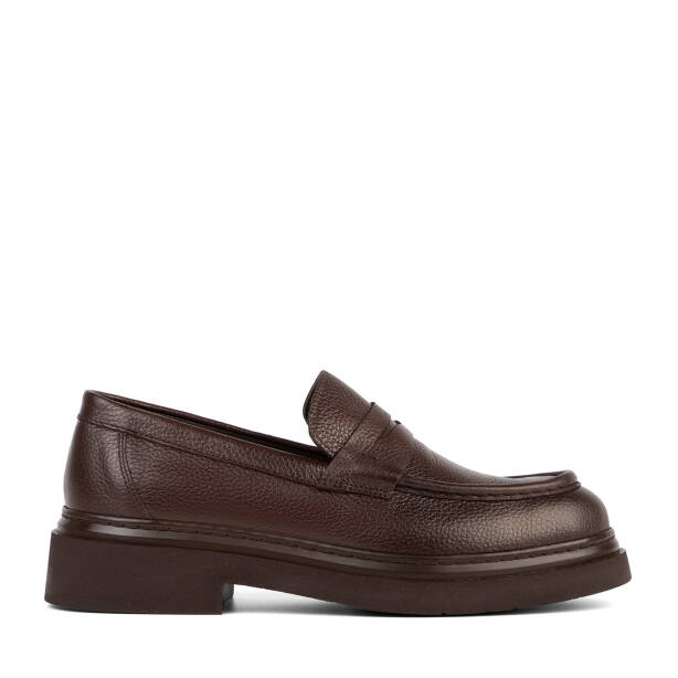 Kahverengi Hakiki Deri Erkek Loafer - E26S1AY57958-A42 