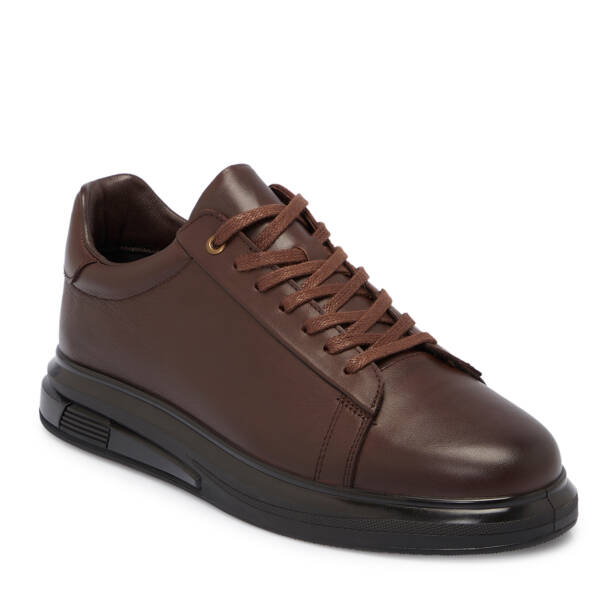 Kahverengi Hakiki Deri Erkek Sneaker - E25S1AY57415-A24 - Tergan