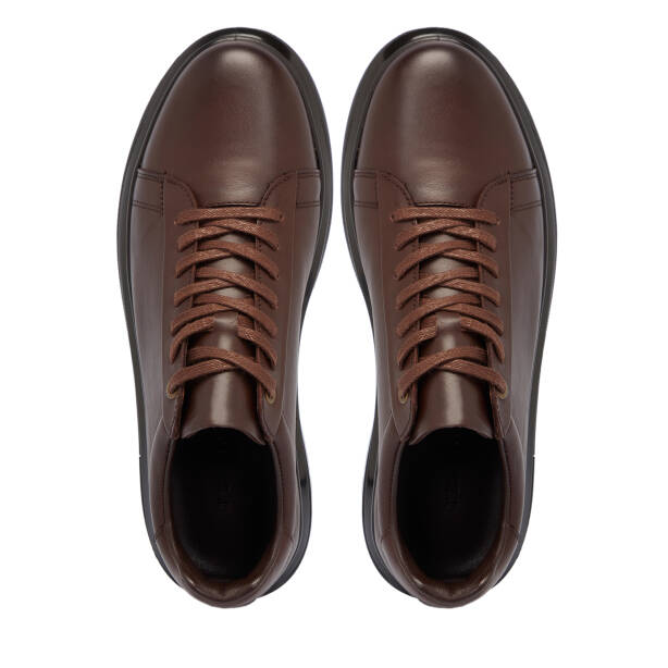 Kahverengi Hakiki Deri Erkek Sneaker - E25S1AY57415-A24 - Tergan