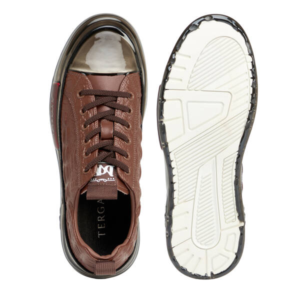 Kahverengi Hakiki Deri Erkek Sneaker - E26S1AY57812-A24 - 5