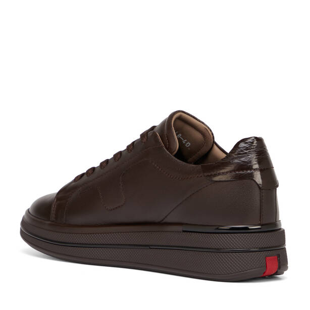 Kahverengi Hakiki Deri Erkek Sneaker - E26S1AY57815-A24 - 4