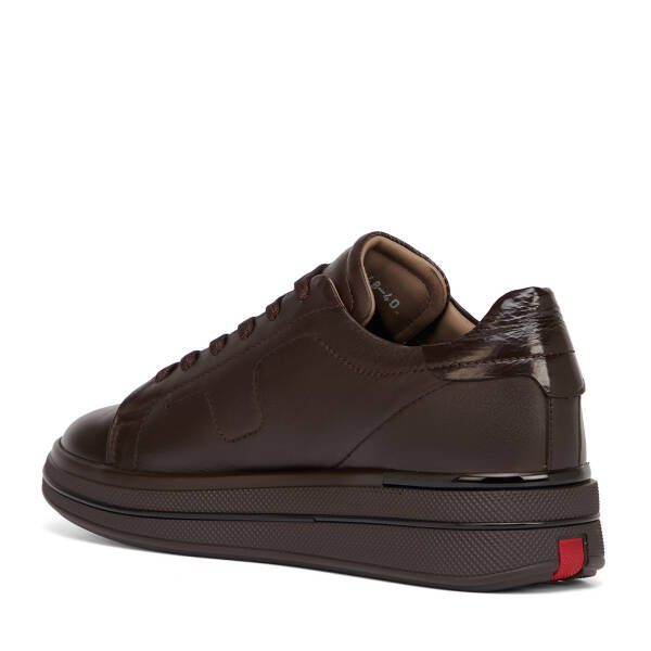 Kahverengi Hakiki Deri Erkek Sneaker - E26S1AY57815-A24 - 4