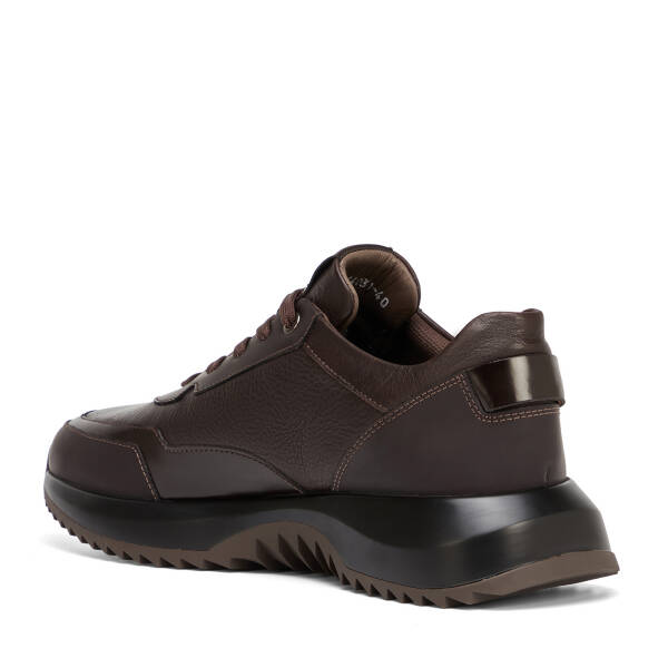 Kahverengi Hakiki Deri Erkek Sneaker - E26S1AY57816-A24 - 4