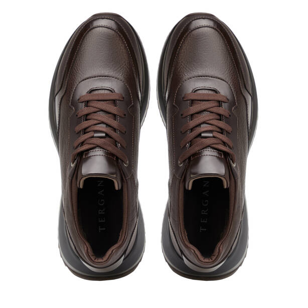 Kahverengi Hakiki Deri Erkek Sneaker - E26S1AY57816-A24 - 5
