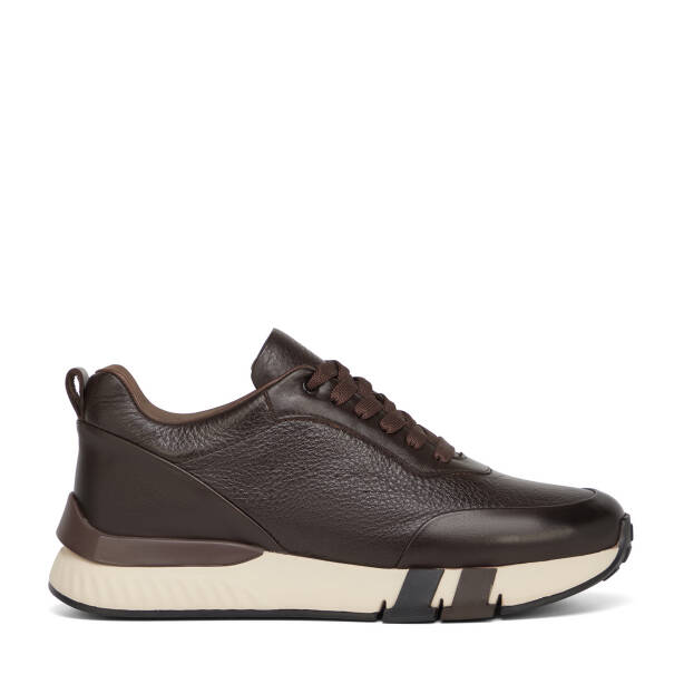 Kahverengi Hakiki Deri Erkek Sneaker - E26S1AY57818-A24 