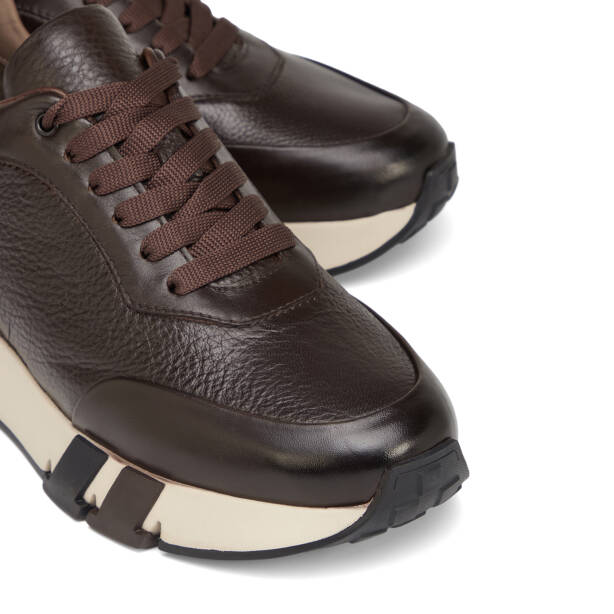 Kahverengi Hakiki Deri Erkek Sneaker - E26S1AY57818-A24 - 3