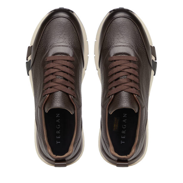 Kahverengi Hakiki Deri Erkek Sneaker - E26S1AY57818-A24 - 5