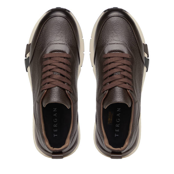 Kahverengi Hakiki Deri Erkek Sneaker - E26S1AY57818-A24 - 5