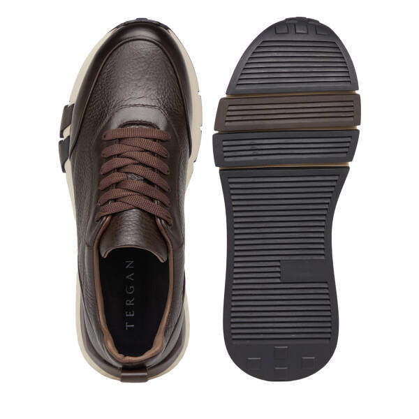 Kahverengi Hakiki Deri Erkek Sneaker - E26S1AY57818-A24 - 6