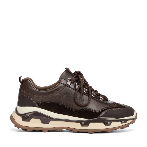 Kahverengi Hakiki Deri Erkek Sneaker - E26S1AY57822-A24 