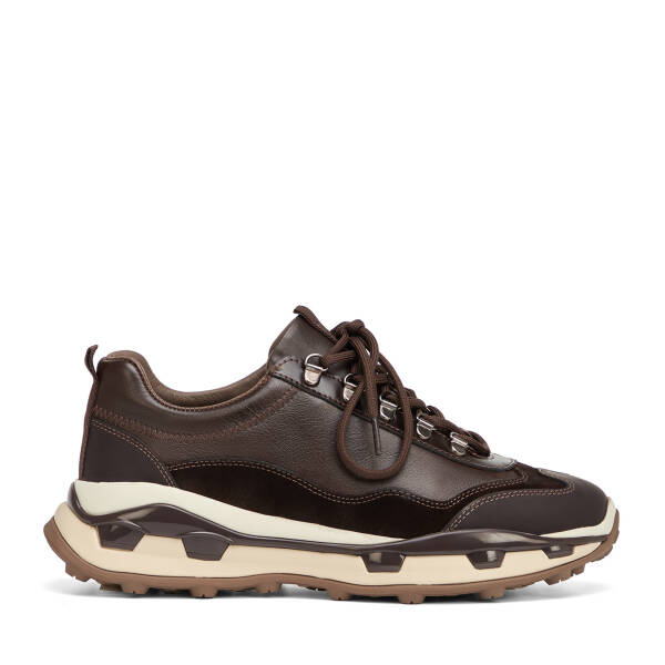Kahverengi Hakiki Deri Erkek Sneaker - E26S1AY57822-A24 - 1